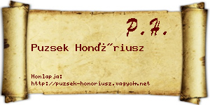 Puzsek Honóriusz névjegykártya
